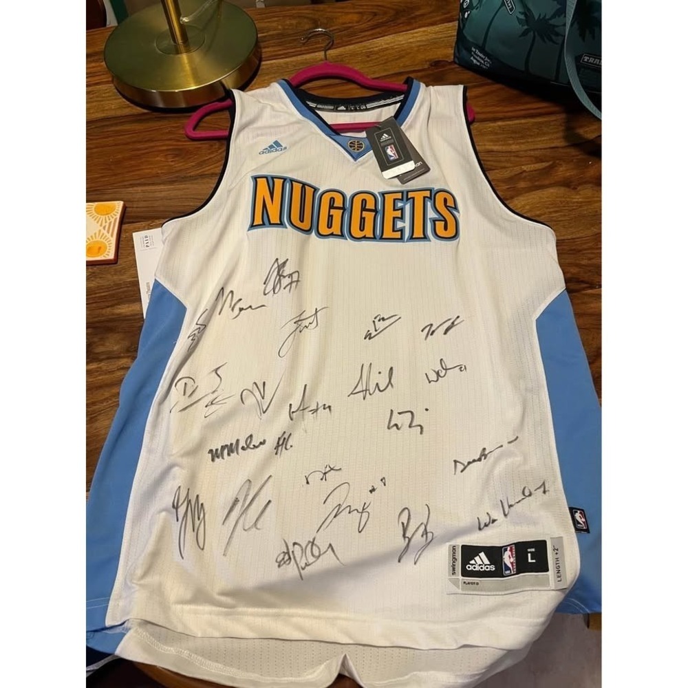 2013-14 Denver Nuggets Team Signed Adidas Swingman Jersey 18+ Autographs - Picture 3 of 3